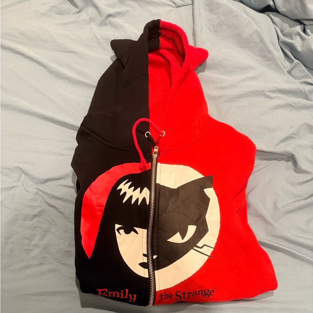 Emily the Strange x Dollskill Red and Black Hoodie